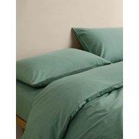 M&S Pure Cotton Brushed Bedding Set Smokey Green