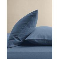 M&S 2 Pack Pure Cotton Brushed Pillowcases Slate Blue