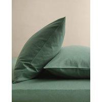 M&S 2 Pack Pure Cotton Brushed Pillowcases Smokey Green