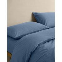 M&S Pure Cotton Brushed Bedding Set Slate Blue