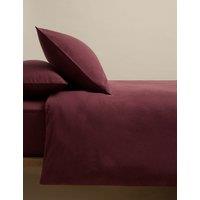 M&S Pure Cotton Brushed Bedding Set Burgundy
