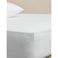 M&S Pure Brushed Cotton Deep Fitted Sheet White