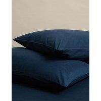 M&S 2 Pack Pure Cotton Brushed Pillowcases Navy