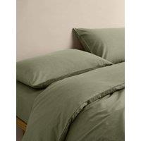 M&S Pure Cotton Brushed Bedding Set Khaki