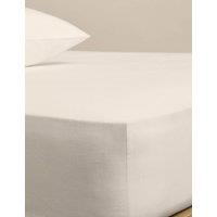 M&S Pure Brushed Cotton Deep Fitted Sheet Linen