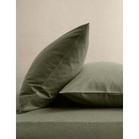 M&S 2 Pack Pure Cotton Brushed Pillowcases Khaki