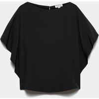 JAEGER Pure Silk Slash Neck Top Black