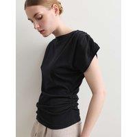 JAEGER Merino Wool With Silk Knitted Top Black