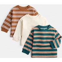 M&S 3 Pack Pure Cotton Striped Tops (0-5 Yrs) Multi