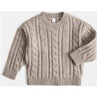 M&S Cable Knit Jumper (0 Mths-5 Yrs) Oatmeal