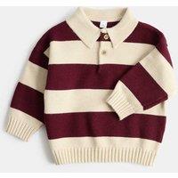 M&S Knitted Rugby Jumper (0 Mths-5 Yrs) Burgundy Mix