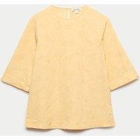 JAEGER Jacquard Relaxed T-Shirt Yellow