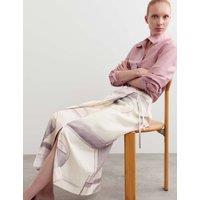 JAEGER Printed Midi Wrap Skirt Lilac Mix
