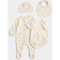 M&S 4 Piece Pure Cotton Starter Set (7lbs - 9 Mths) Light Cream