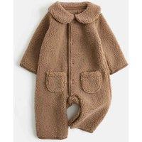 M&S Borg Collared All-In-One (0-12 Mths) Mushroom
