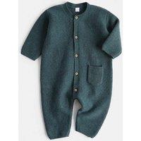 M&S Cotton Rich Knitted All In One With Pocket (7lbs-1 Yrs) Dark Turquoise