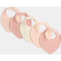 M&S 5 Pack Cotton Rich Dribble Bibs Pink Mix