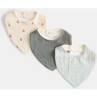 M&S 3 Pack Cotton Rich Dribble Bibs Light Cream