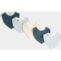 M&S 5 Pack Cotton Rich Dribble Bibs Aqua Marine