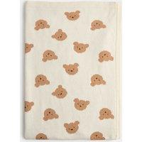 M&S Pure Cotton AOP Bear Shawl Cream Mix