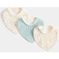 M&S 3 Pack Pure Cotton Dribble Bibs Light Mint