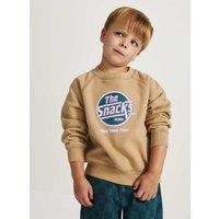 M&S Cotton Rich Graphic Sweatshirt (2-8 Yrs) Camel