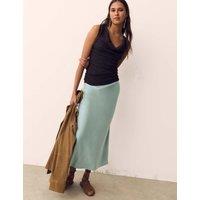 Per Una Satin Maxi Slip Skirt Smoke
