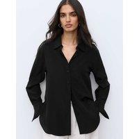 Autograph Pure Silk Stripe Shirt Black