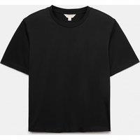 Autograph Pure Cotton Padded Shoulder T-Shirt Black