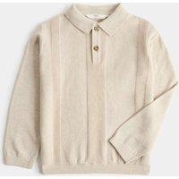M&S Pure Cotton Knitted Polo Shirt (2-8 Yrs) Neutral