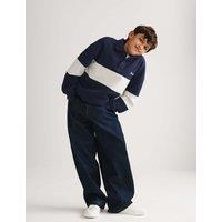 M&S Cotton Rich Colourblock Rugby Sweatshirt (6-16 Yrs) Navy Mix