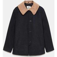 JAEGER Wool Rich Collared Coat Navy