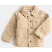 M&S Borg Jacket (2-8 Yrs) Brown