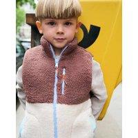 M&S Borg Colour Block Gilet (2-8 Yrs) Neutral