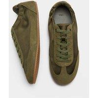 M&S Satin Trainers Olive