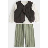 M&S 3 Piece Borg Vest Outfit (2-8 Yrs) Multi