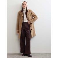 JAEGER Pure Wool Short Boyfriend Coat Camel