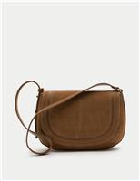 Per Una Suede Saddle Shoulder Bag Chestnut