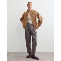 JAEGER Suede Sculpted Short Jacket Camel