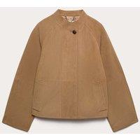 JAEGER Suede Sculpted Short Jacket Camel