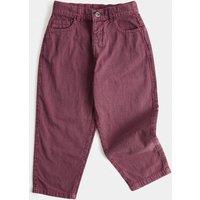 M&S Pure Cotton Denim Striped Barrel Leg Jeans (2-8 Yrs) Burgundy