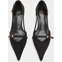 M&S Buckle Detail Kitten Heel Pointed Court Shoes Black