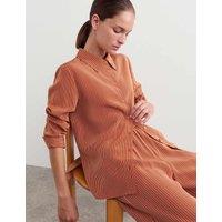 JAEGER Pure Silk Striped Shirt Copper