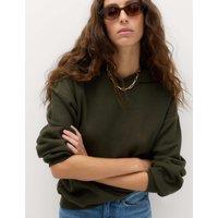 M&S Cotton Rich Hoodie Dark Khaki