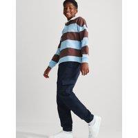 M&S Cotton Rich Stretch Cargo Trousers (6-16 Yrs) Navy