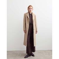 JAEGER Wool With Silk Longline Boyfriend Coat Taupe