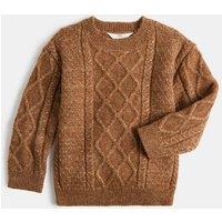 M&S Cable Knitted Jumper with Wool (2-8 Yrs) Ginger