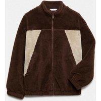 M&S Borg Colour Block Jacket (6-16 Yrs) Brown