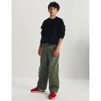 M&S Pure Cotton Barrel Trousers (6-16 Yrs) Green