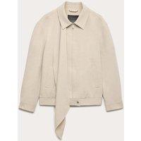 Autograph Wool Blend Tailored Scarf Bomber Jacket Stone